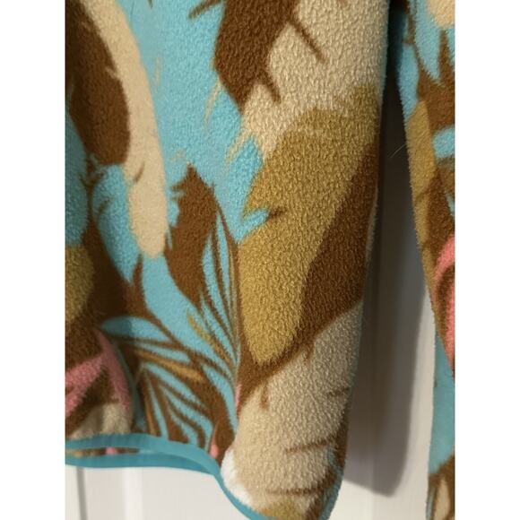 Patagonia Synchilla Snap-T Fleece Pullover Teal Pink Floral Camo Medium - Picture 6 of 11